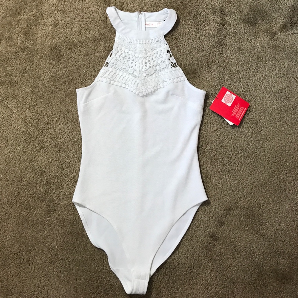 Macy's White Lace Halter Top